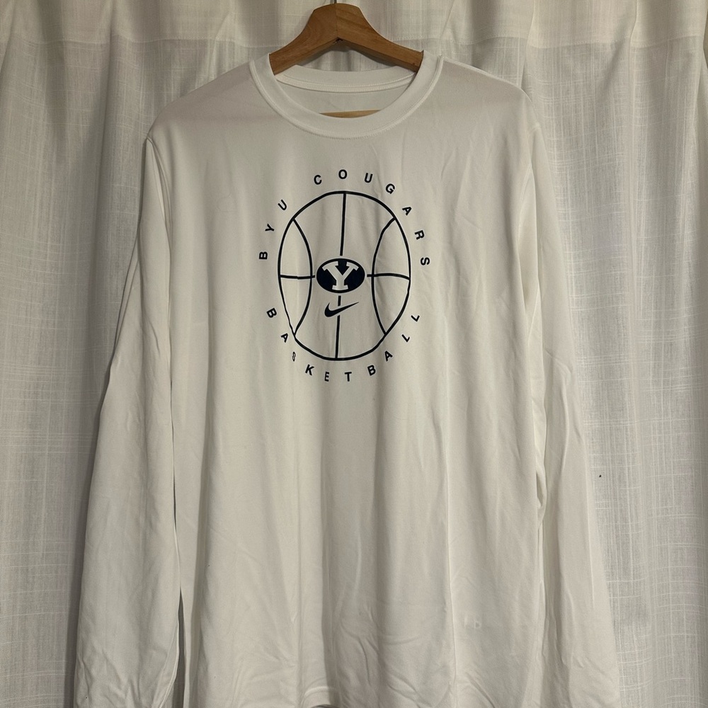 Nike White Long Sleeve Basketball Tee